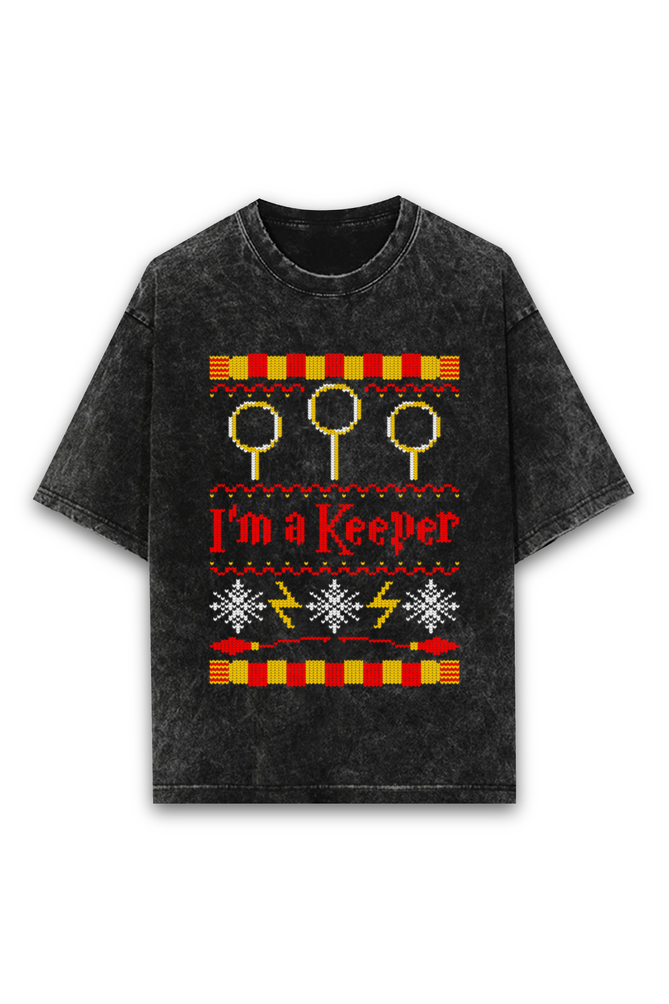 I'm a Keeper Acid Washed Oversized T-Shirt