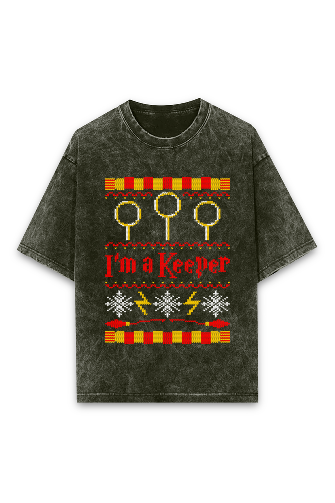 I'm a Keeper Acid Washed Oversized T-Shirt