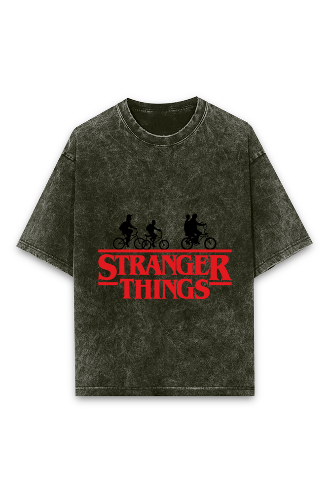 Stranger Things Acid Washed Oversized T-Shirt